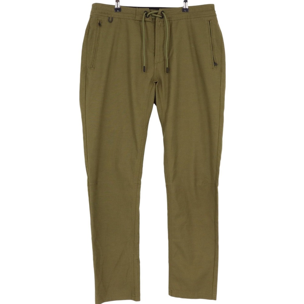 Roark Layover Traveler Pants Size 33 Green Slim Straight Stretch Travel Chino